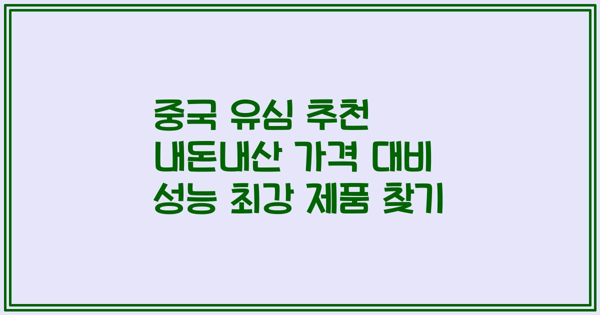 중국 유심 추천 내돈내산 가격 대비 성능 최강 제품 찾기